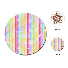 Abstract Stipes Colorful Background Circles And Waves Wallpaper Playing Cards (round)  by Nexatart