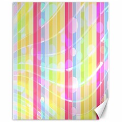 Abstract Stipes Colorful Background Circles And Waves Wallpaper Canvas 16  X 20   by Nexatart