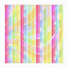 Abstract Stipes Colorful Background Circles And Waves Wallpaper Medium Glasses Cloth (2-side) by Nexatart