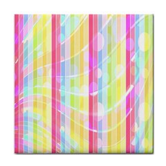 Abstract Stipes Colorful Background Circles And Waves Wallpaper Face Towel by Nexatart