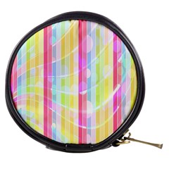 Abstract Stipes Colorful Background Circles And Waves Wallpaper Mini Makeup Bags by Nexatart