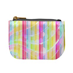 Abstract Stipes Colorful Background Circles And Waves Wallpaper Mini Coin Purses by Nexatart