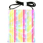 Abstract Stipes Colorful Background Circles And Waves Wallpaper Shoulder Sling Bags Front