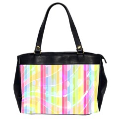 Abstract Stipes Colorful Background Circles And Waves Wallpaper Office Handbags (2 Sides)  by Nexatart