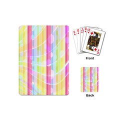 Abstract Stipes Colorful Background Circles And Waves Wallpaper Playing Cards (mini)  by Nexatart