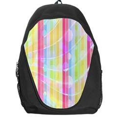 Abstract Stipes Colorful Background Circles And Waves Wallpaper Backpack Bag by Nexatart