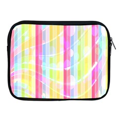 Abstract Stipes Colorful Background Circles And Waves Wallpaper Apple Ipad 2/3/4 Zipper Cases by Nexatart