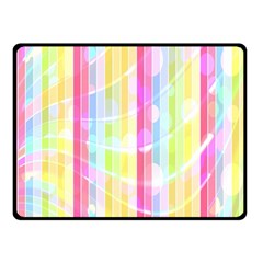 Abstract Stipes Colorful Background Circles And Waves Wallpaper Double Sided Fleece Blanket (small)  by Nexatart