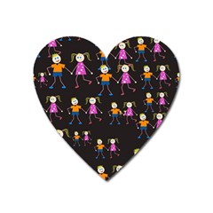 Kids Tile A Fun Cartoon Happy Kids Tiling Pattern Heart Magnet by Nexatart