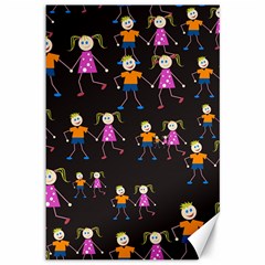 Kids Tile A Fun Cartoon Happy Kids Tiling Pattern Canvas 12  X 18   by Nexatart