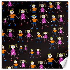 Kids Tile A Fun Cartoon Happy Kids Tiling Pattern Canvas 16  X 16   by Nexatart