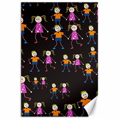 Kids Tile A Fun Cartoon Happy Kids Tiling Pattern Canvas 24  X 36  by Nexatart