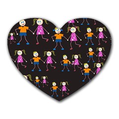 Kids Tile A Fun Cartoon Happy Kids Tiling Pattern Heart Mousepads by Nexatart