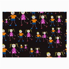 Kids Tile A Fun Cartoon Happy Kids Tiling Pattern Large Glasses Cloth by Nexatart