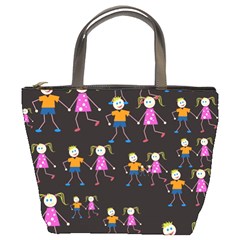 Kids Tile A Fun Cartoon Happy Kids Tiling Pattern Bucket Bags by Nexatart