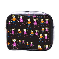 Kids Tile A Fun Cartoon Happy Kids Tiling Pattern Mini Toiletries Bags by Nexatart