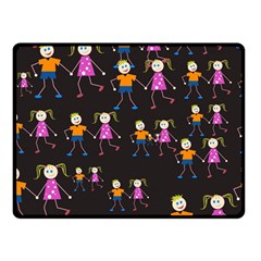 Kids Tile A Fun Cartoon Happy Kids Tiling Pattern Double Sided Fleece Blanket (small)  by Nexatart