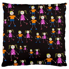 Kids Tile A Fun Cartoon Happy Kids Tiling Pattern Standard Flano Cushion Case (two Sides) by Nexatart