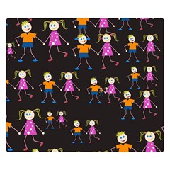 Kids Tile A Fun Cartoon Happy Kids Tiling Pattern Double Sided Flano Blanket (small)  by Nexatart