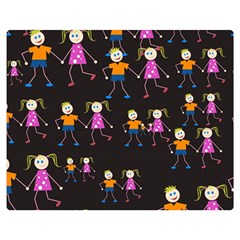 Kids Tile A Fun Cartoon Happy Kids Tiling Pattern Double Sided Flano Blanket (medium)  by Nexatart