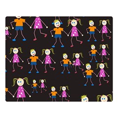 Kids Tile A Fun Cartoon Happy Kids Tiling Pattern Double Sided Flano Blanket (large)  by Nexatart