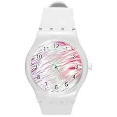 Fluorescent Flames Background With Special Light Effects Round Plastic Sport Watch (m) by Nexatart