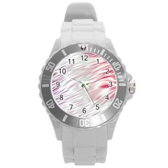 Fluorescent Flames Background With Special Light Effects Round Plastic Sport Watch (l) by Nexatart