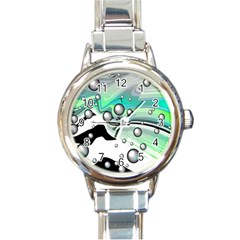 Small And Big Bubbles Round Italian Charm Watch