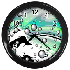 Small And Big Bubbles Wall Clocks (Black)