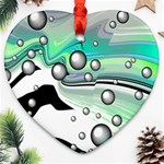 Small And Big Bubbles Heart Ornament (Two Sides) Back