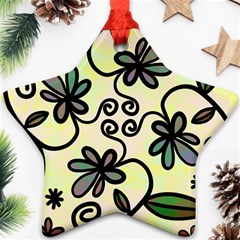 Completely Seamless Tileable Doodle Flower Art Ornament (star) by Nexatart