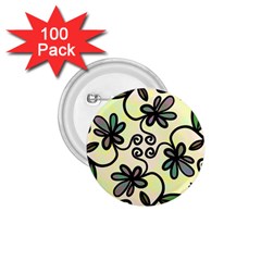 Completely Seamless Tileable Doodle Flower Art 1 75  Buttons (100 Pack)  by Nexatart