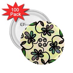 Completely Seamless Tileable Doodle Flower Art 2 25  Buttons (100 Pack)  by Nexatart