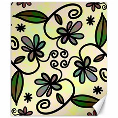 Completely Seamless Tileable Doodle Flower Art Canvas 8  X 10  by Nexatart