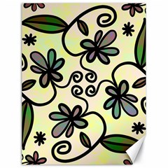 Completely Seamless Tileable Doodle Flower Art Canvas 18  X 24   by Nexatart