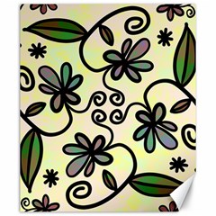 Completely Seamless Tileable Doodle Flower Art Canvas 20  X 24   by Nexatart