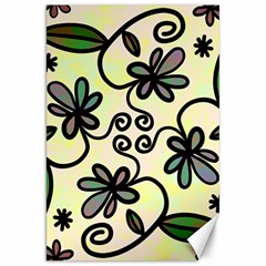 Completely Seamless Tileable Doodle Flower Art Canvas 20  X 30   by Nexatart