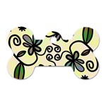 Completely Seamless Tileable Doodle Flower Art Dog Tag Bone (Two Sides) Front