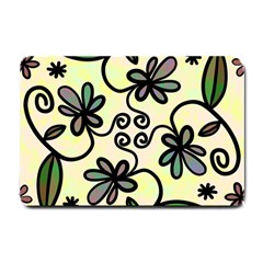 Completely Seamless Tileable Doodle Flower Art Small Doormat  by Nexatart