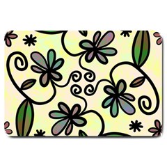 Completely Seamless Tileable Doodle Flower Art Large Doormat  by Nexatart