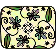 Completely Seamless Tileable Doodle Flower Art Fleece Blanket (mini) by Nexatart