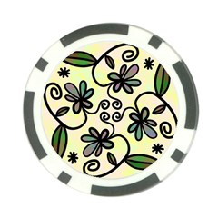 Completely Seamless Tileable Doodle Flower Art Poker Chip Card Guard (10 Pack) by Nexatart