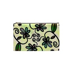 Completely Seamless Tileable Doodle Flower Art Cosmetic Bag (small)  by Nexatart