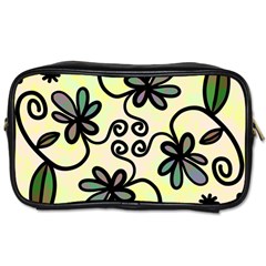 Completely Seamless Tileable Doodle Flower Art Toiletries Bags 2-side by Nexatart