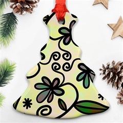 Completely Seamless Tileable Doodle Flower Art Christmas Tree Ornament (two Sides) by Nexatart