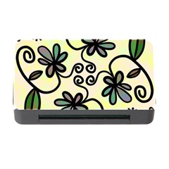 Completely Seamless Tileable Doodle Flower Art Memory Card Reader With Cf by Nexatart