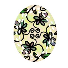 Completely Seamless Tileable Doodle Flower Art Oval Filigree Ornament (two Sides) by Nexatart