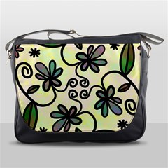 Completely Seamless Tileable Doodle Flower Art Messenger Bags by Nexatart