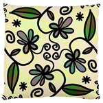 Completely Seamless Tileable Doodle Flower Art Large Cushion Case (Two Sides) Back