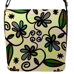 Completely Seamless Tileable Doodle Flower Art Flap Messenger Bag (s) by Nexatart